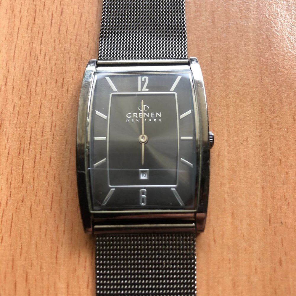 Grenen Men's Stainless Slim Steel Mesh Watch